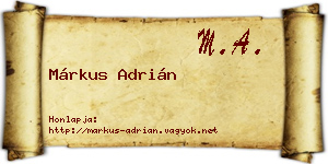 Márkus Adrián névjegykártya